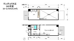テングッド片江 1Kの間取図画像