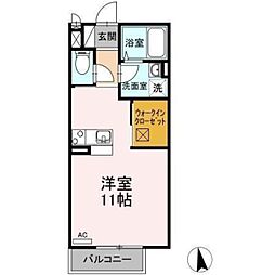 シェドプール ワンルームの間取図画像