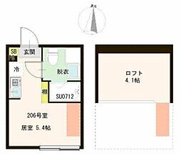 ハーモニーテラス貫井III ワンルームの間取図画像