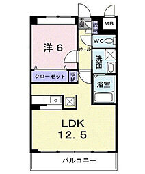 グランクレシア 1LDKの間取図画像