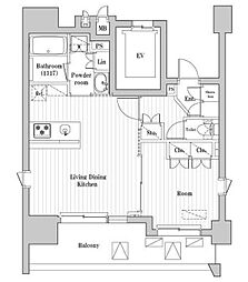 ARKMARK大森町ASYLCOURT 1LDKの間取図画像
