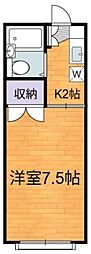 No1コーポ市瀬 1Kの間取図画像