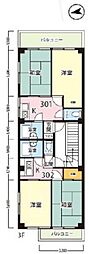 コーポ櫻井 2Kの間取図画像