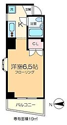 湯本ビル 3階1Kの間取り