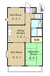 ナカジマビル5 3DKの間取図画像