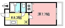 コート南烏山 1Kの間取図画像
