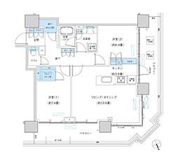 パークシティ柏の葉キャンパスザ・ゲートタワーウエスト 2LDKの間取図画像
