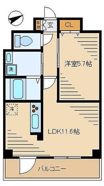 サクラテラス新宿 303｜東京都新宿区北新宿２丁目(賃貸マンション1LDK・3階・41.42㎡)の写真 その2