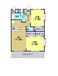 ヴァレンティナ 2LDKの間取図画像