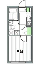 アージュドール白山 1Kの間取図画像