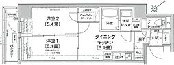 アイルノヴェル駒込 2DKの間取図画像