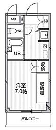 T'sgarden都筑ふれあいの丘 ワンルームの間取図画像
