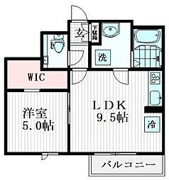 プロスペクト初台 1LDKの間取図画像