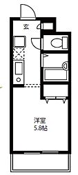 OAKHOUSE ワンルームの間取図画像