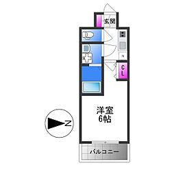 エスリードザ・グレア大阪 1Kの間取図画像