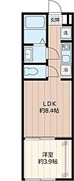 Erfolg鳩ケ谷 1階1LDKの間取り