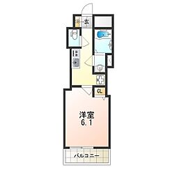 グランパシフィック今里駅前 1Kの間取図画像