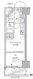 パークアクシス品川天王洲アイル 1DKの間取図画像