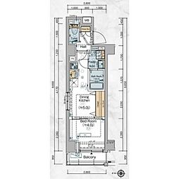 ESTEMCOURT横濱大口 1DKの間取図画像