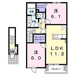 ブリザ1 2LDKの間取図画像