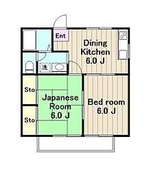 マリンコート7番館 2DKの間取図画像