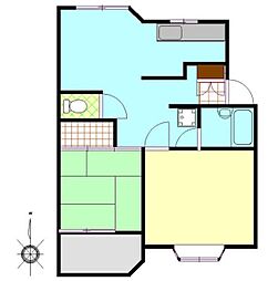 HI・ハイツ国立 2DKの間取図画像
