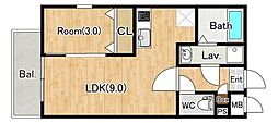 ジーメゾン我孫子セレニテ 1LDKの間取図画像