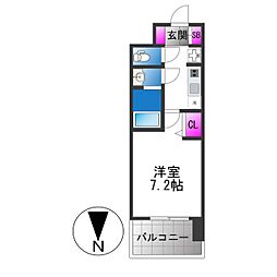 D.Clarest長田駅前 1Kの間取図画像