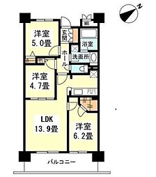 アーマックス大井町 3LDKの間取図画像