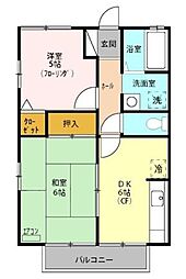 クレールK 2DKの間取図画像