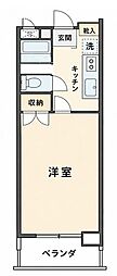 カーサ宇喜田2号棟 1Kの間取図画像