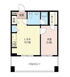 レジデンスシャルマン月島 1LDKの間取図画像