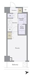 クレアシオン馬込 1Kの間取図画像