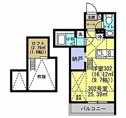ベストステージ新狭山2 ワンルームの間取図画像