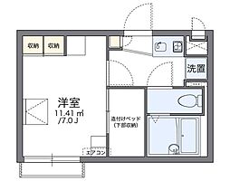 レオパレスクレイン 2階1Kの間取り