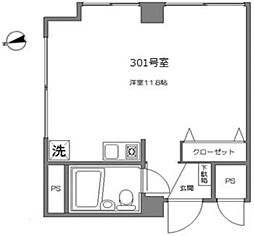 ウイングコート池上 ワンルームの間取図画像