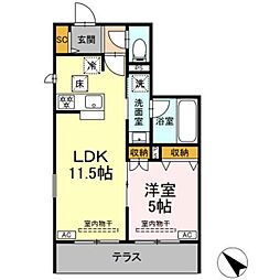 (仮称)亀井野246メゾン 1LDKの間取図画像