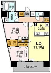 D-room早稲田 2LDKの間取図画像