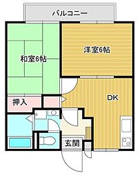 ドエル福神 2DKの間取図画像