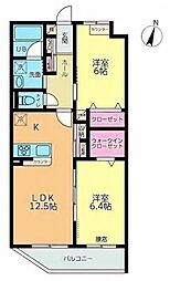 ラトゥール府中 2LDKの間取図画像