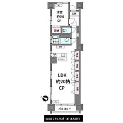目黒フラワーマンション 1LDKの間取図画像