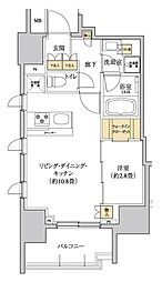 グレーシアフィット三軒茶屋 1LDKの間取図画像