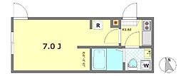 ソラ西国立 1Kの間取図画像