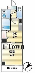 メゾン・ド・ヴィル 1DKの間取図画像