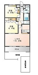 チェリー・ブロッサム 2LDKの間取図画像