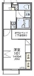 レオパレスコンフォートフレア2 1Kの間取図画像