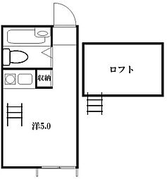 レーベンハイムひばりヶ丘 ワンルームの間取図画像