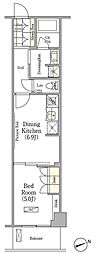 ミレーネ四谷レジデンス 1DKの間取図画像