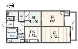 リファイン柴田 3DKの間取図画像