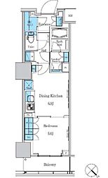 パークアクシス滝野川ラブリーズ 1DKの間取図画像